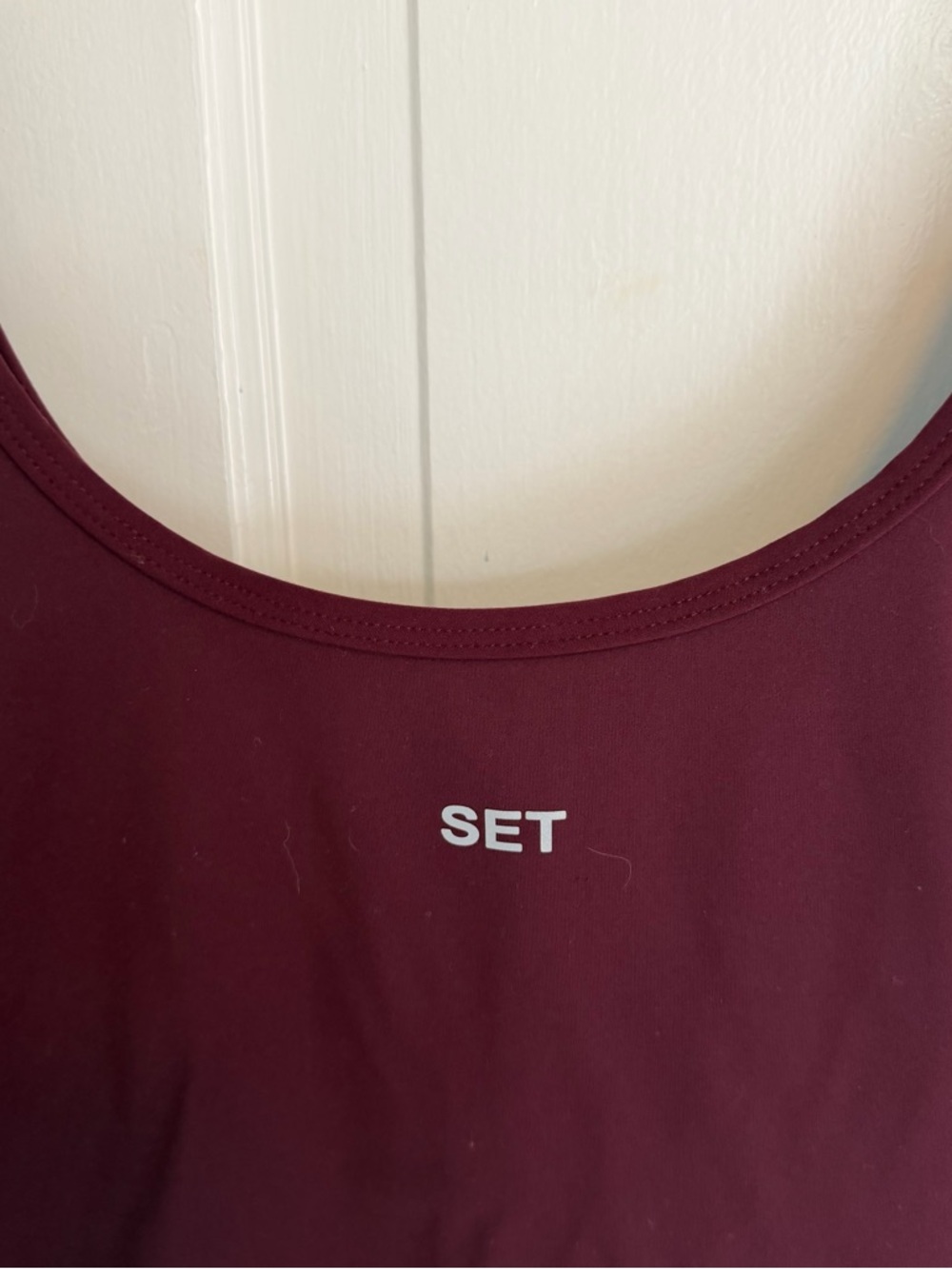 SET ACTIVE Sportbody Double Scoop Tank Bra in Redwood sz L - Picture 2 of 4